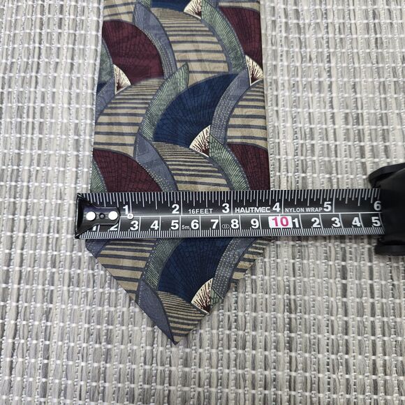 JB BRENT & Co Neck Tie All Silk Hand Crafted Vintage 90s Abstract Art to Wear - Picture 8 of 11
